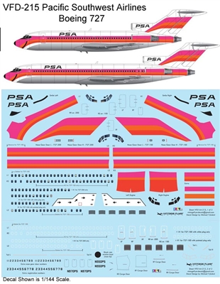 1:144 Pacific Southwest Airlines Boeing 727-100 / -200